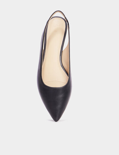 Ballerines slingback pointues noir femme