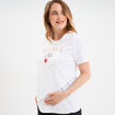 T-shirt manches courtes allaitement blanc femme maternité