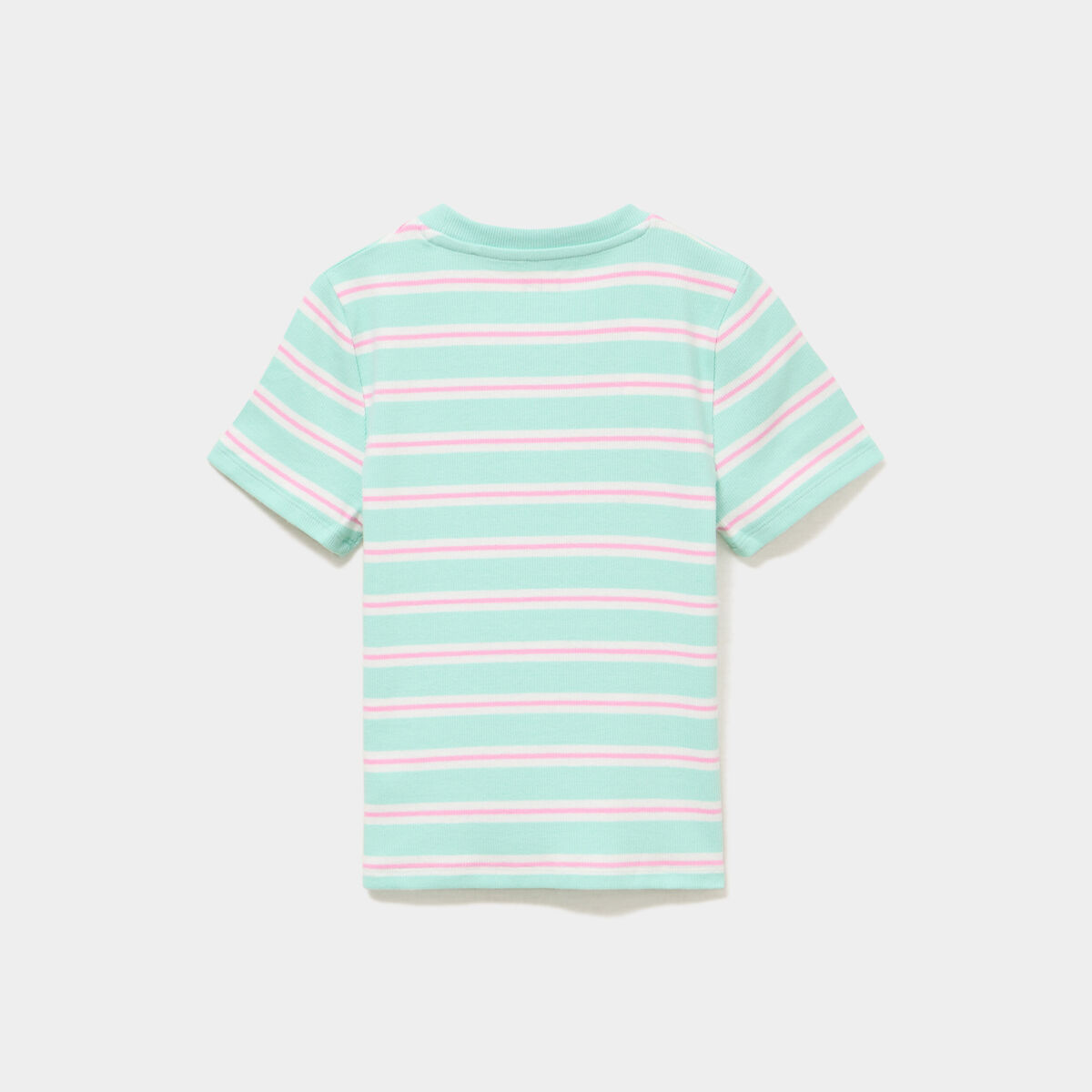 T-shirt c&ocirc;tel&eacute; manches courtes bleu turquoise fille