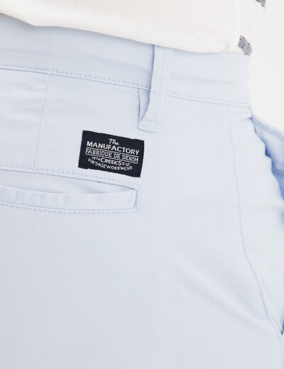 Short chino slim Creeks bleu clair homme