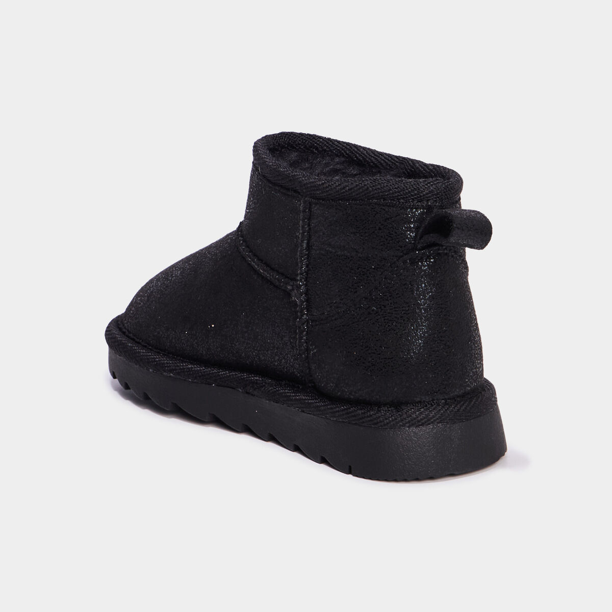 Bottines fourr&eacute;es plates noir fille