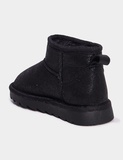 Bottines fourr&eacute;es plates noir fille