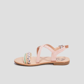 Sandales avec détails tressés rose fille