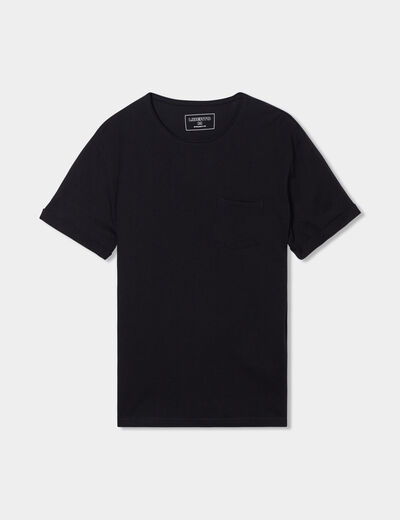 T-shirt col rond manches courtes Liberto noir homme