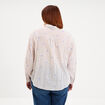 Chemise brod&eacute;e 1 poche manches longues sable femme grande taille