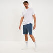 Bermuda textur&eacute; coupe droite coton bleu gris homme