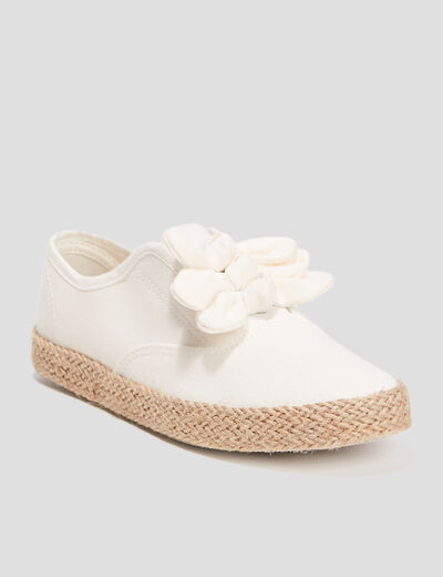 Tennis en toile avec noeuds blanc femme