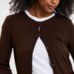 Gilet col rond manches longues marron foncé femme