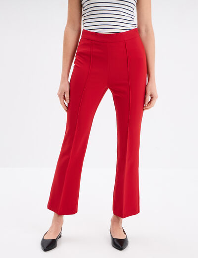 Pantalon bootcut 7/8ème rouge femme