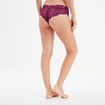 Shorty en dentelle fils métallisés rouge femme