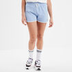 Short de jogging droit taille élastiquée bleu clair femme