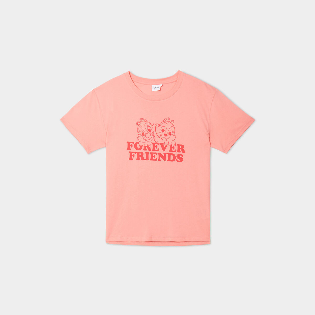 T-shirt manches courtes Tic et Tac rose saumon femme