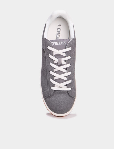 Tennis basses &agrave; lacets gris homme