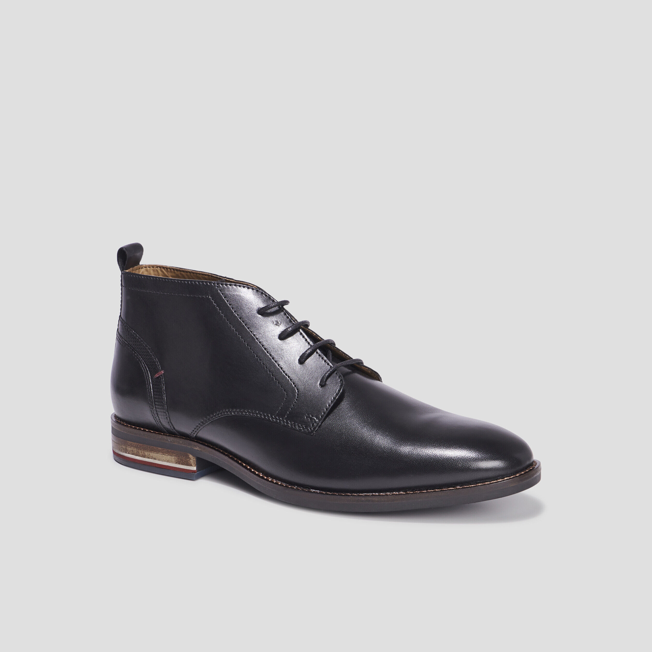 Bottines à lacets en cuir Brimstone Brek noir homme