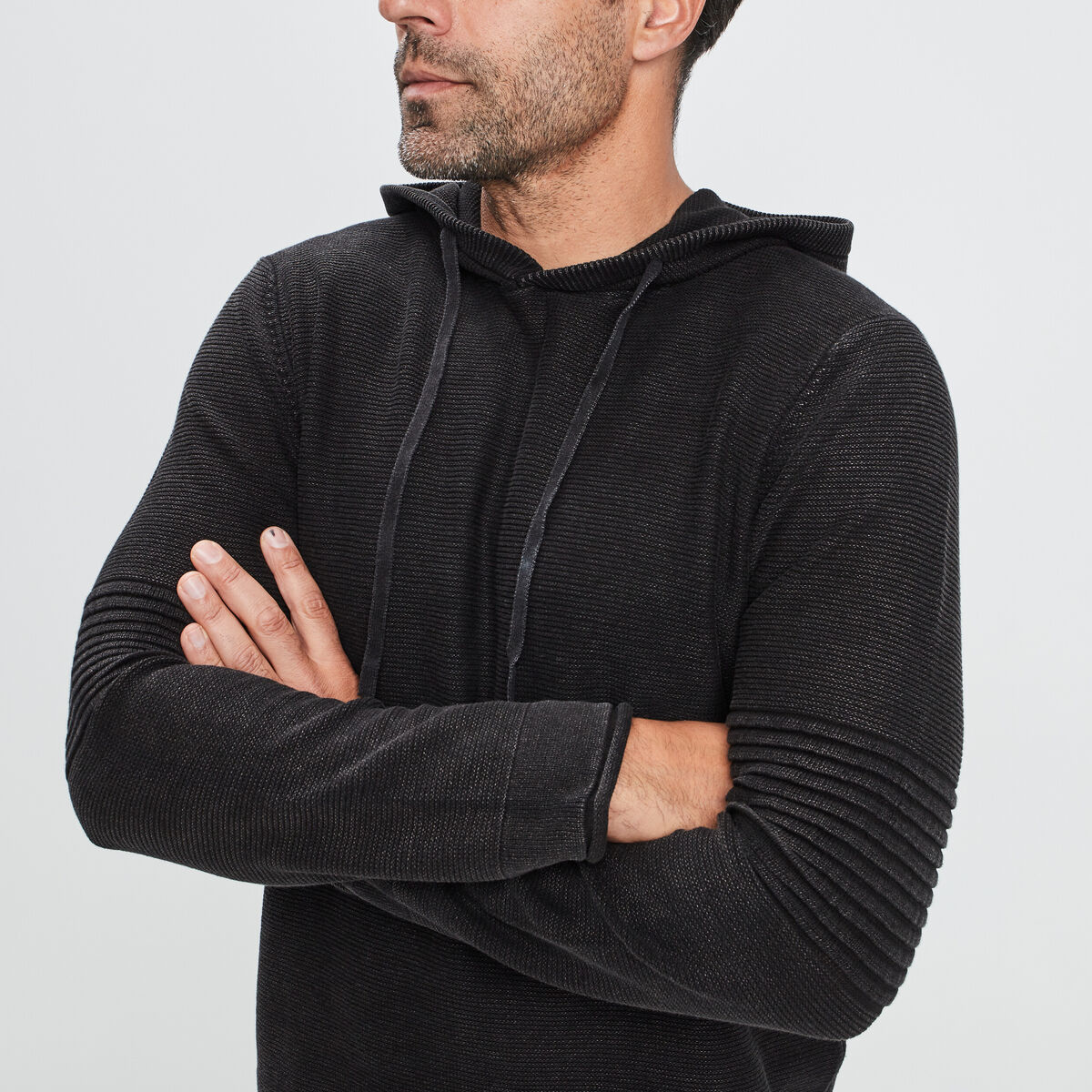 Pull à capuche Liberto gris foncé homme