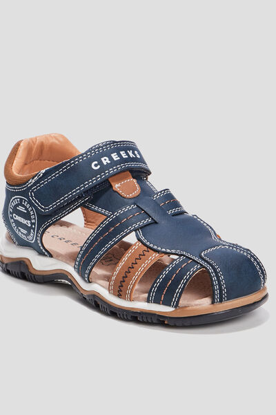 Sandales semelle crant&eacute;e bleu gar&ccedil;on