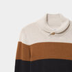 Pull col ch&acirc;le manches longues coton gris fonc&eacute; gar&ccedil;on