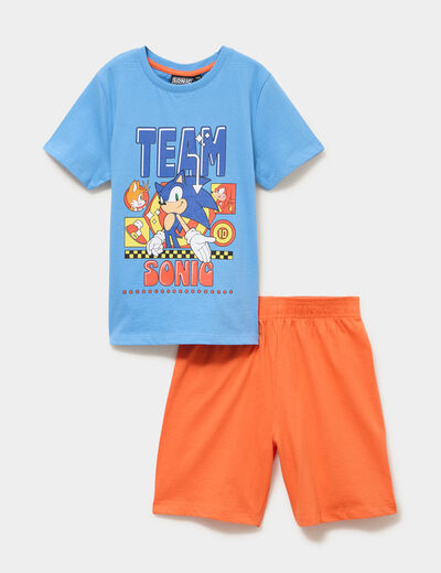 Ensemble pyjama short et t-shirt Sonic bleu gar&ccedil;on