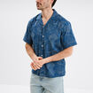Chemise en coton manches courtes bleu pétrole homme