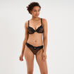 Soutien-gorge maxi push-up dentelle marron femme