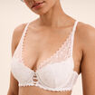 Soutien-gorge foulard padd&eacute; dentelle blanc femme
