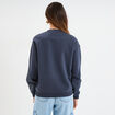 Sweat molleton col rond manches longues bleu fonc&eacute; femme