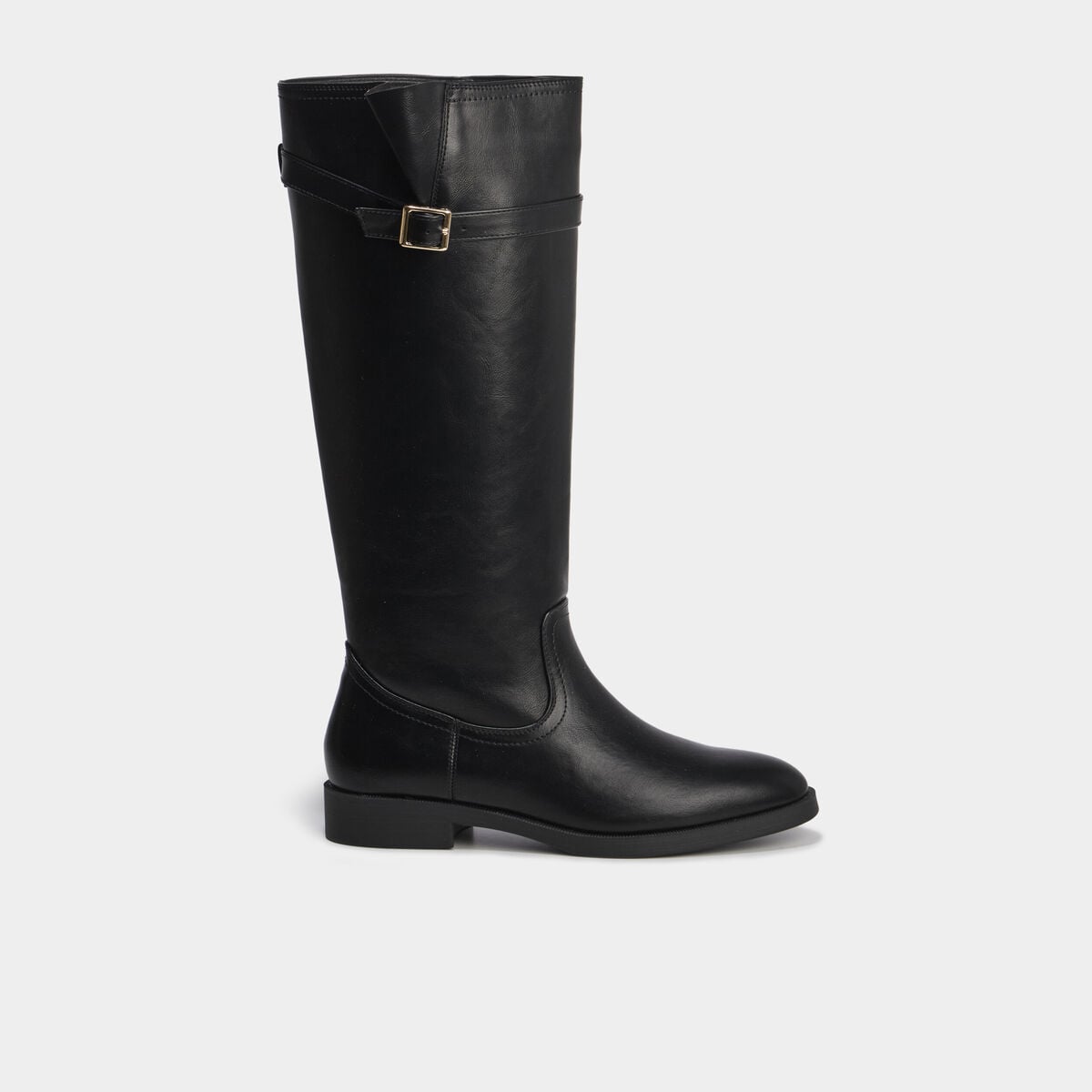 Bottes hautes avec boucles noir femme
