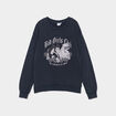 Sweat col rond coton Vilaines Disney noir femme
