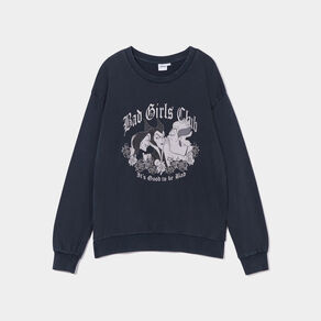 sweat col rond coton vilaines disney noir femme Sweat col rond coton Vilaines Disney noir femme