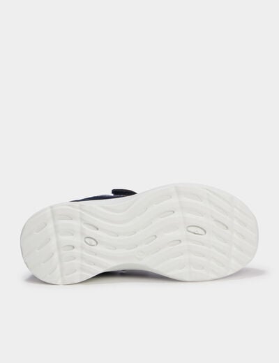 Baskets running &agrave; scratchs bleu marine fille
