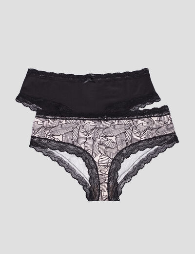 Lot 2 shortys microfibre rose poudrée femme