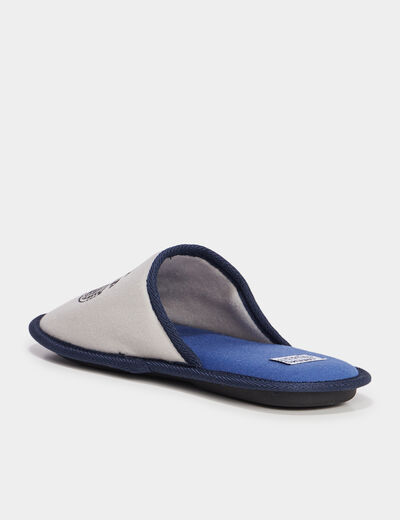 Chaussons mules maille gris homme