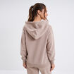 Sweat hoodie molleton à capuche beige femme