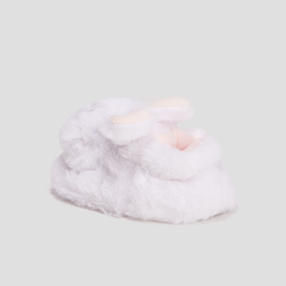 Chaussons fantaisie fourrés blanc bébé fille