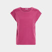 T-shirt manches courtes effet macramé violet femme