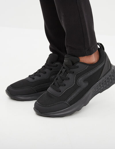 Baskets running à lacets Run-Up noir femme