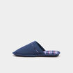 Chaussons mules semelle plate bleu marine homme