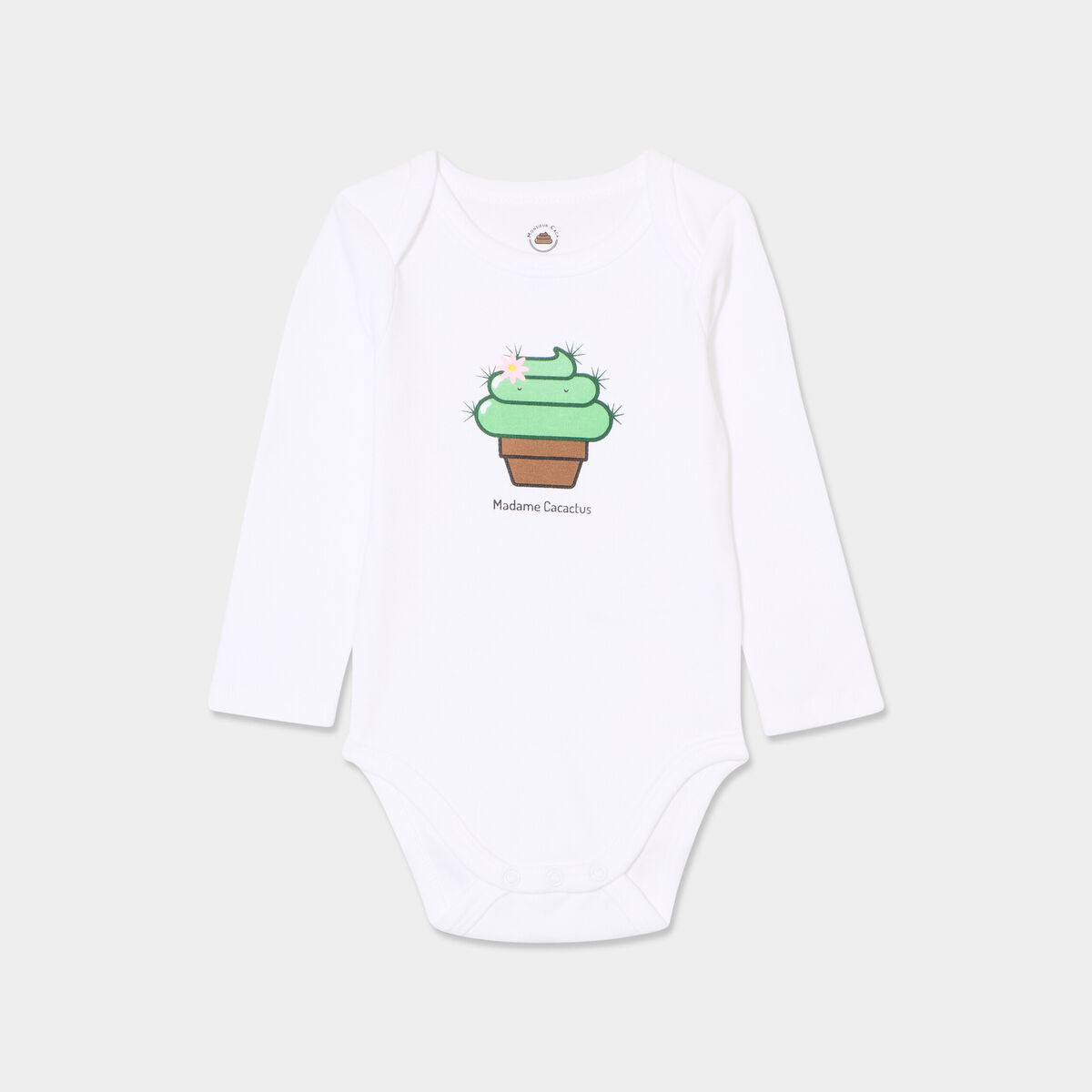 Body US coton Monsieur Caca x La Halle blanc b&eacute;b&eacute; fille
