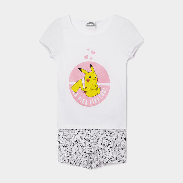Ensemble pyjama 2 pièces Pokémon blanc fille