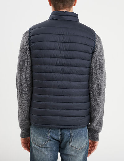 Doudoune sans manches l&eacute;g&egrave;re d&eacute;perlante bleu marine homme