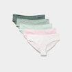 Lot 5 culottes taille &eacute;lastiqu&eacute;e coton vert femme grande taille