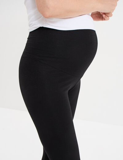 Legging grossesse en coton noir femme maternit&eacute;