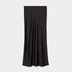 Jupe effet satin midi évasée noir femme