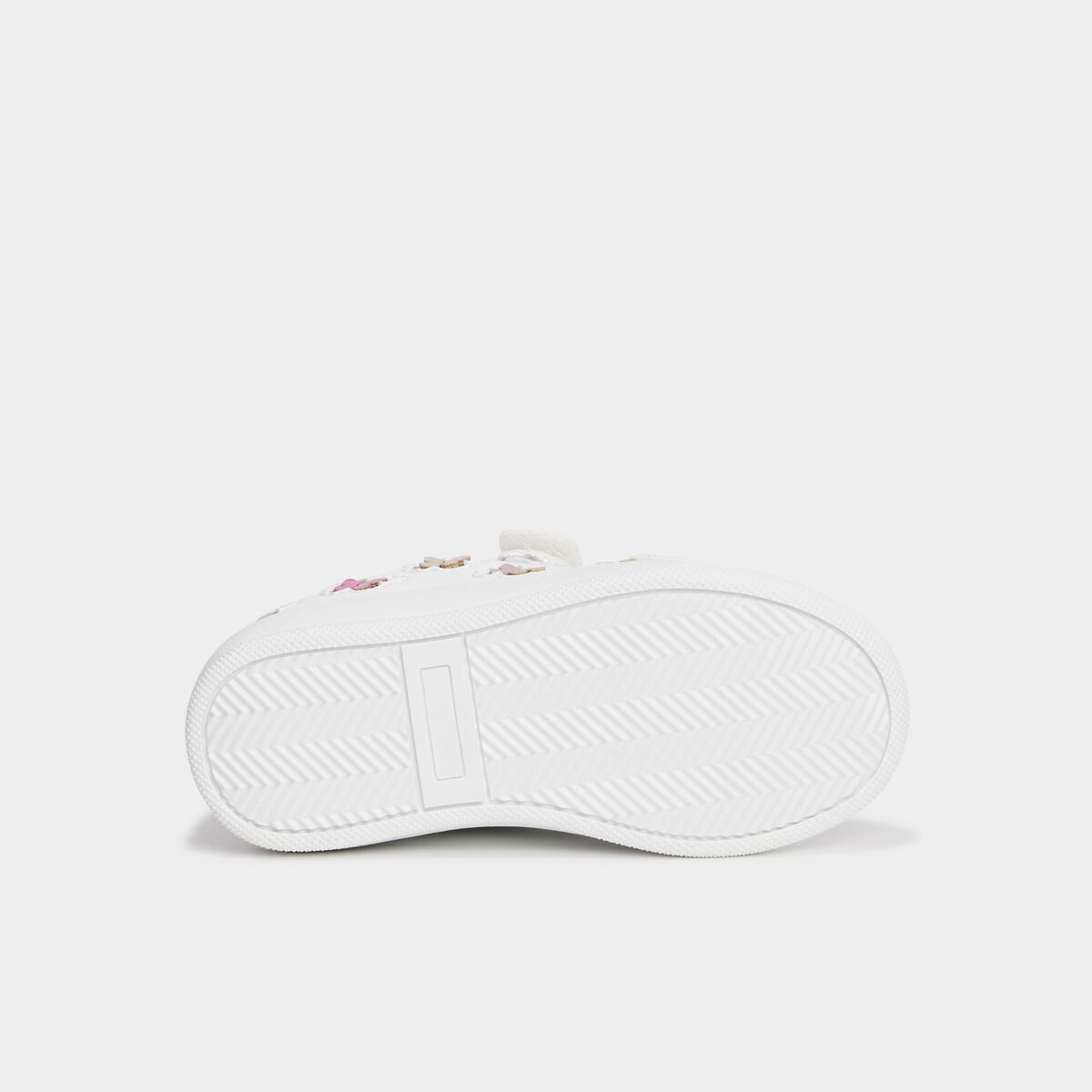 Baskets &agrave; scratchs blanc fille