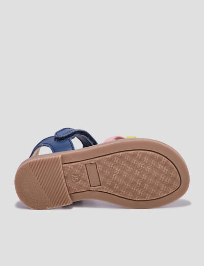Sandales à scratchs en cuir Creeks multicolore fille