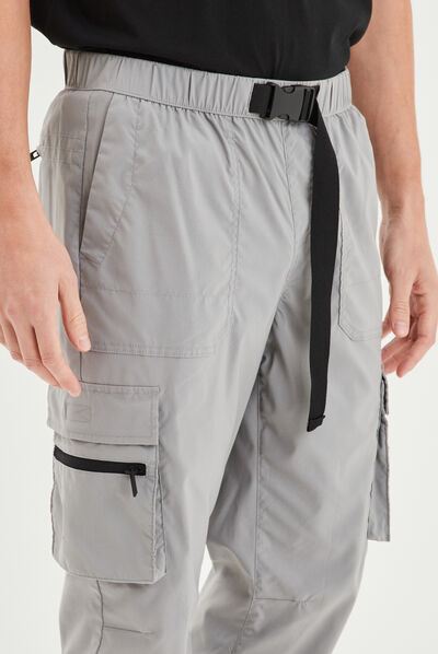 Pantalon cargo avec boucle gris homme