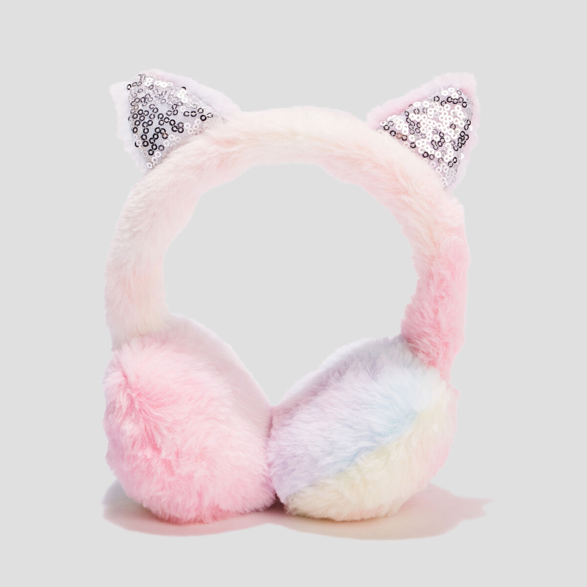 Cache-oreilles sequins fausse fourrure multicolore fille