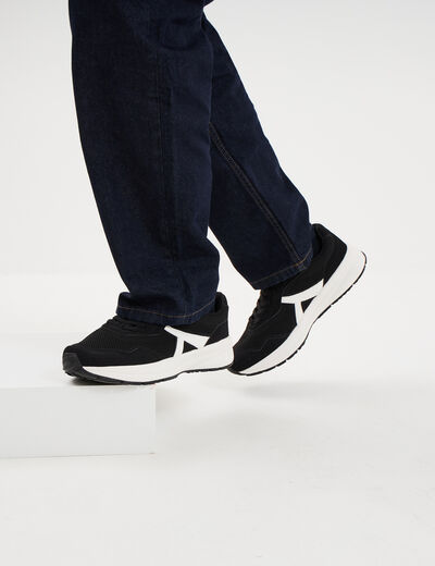 Baskets running de sport &agrave; lacets noir homme