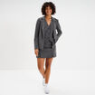 Jupe-short courte droite zippée gris foncé femme