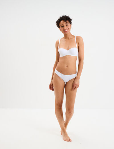 Culotte microfibre sans coutures blanc femme